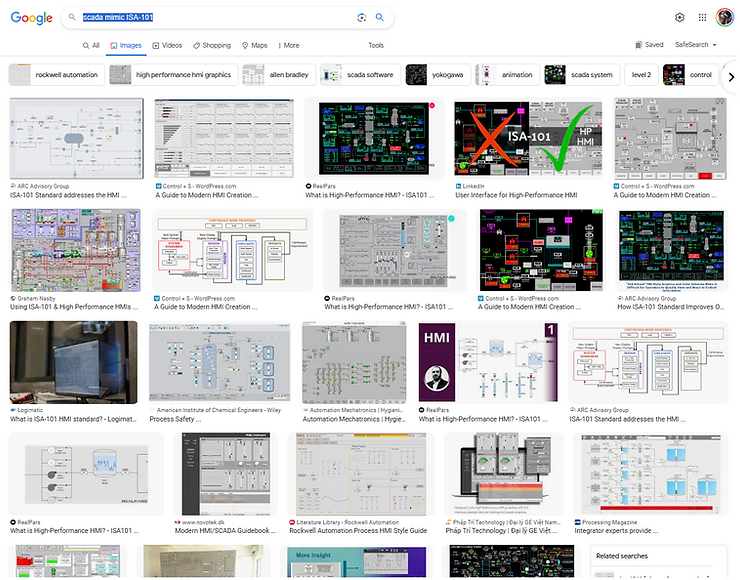 Google search results: scada mimic ISA-101